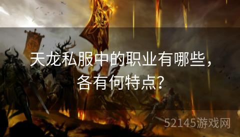 天龙私服中的职业有哪些,各有何特点? 天龙私服中的职业有哪些,各有何特点?