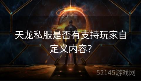 天龙私服是否有支持玩家自定义内容？