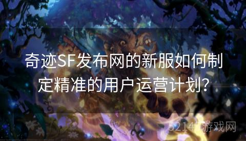 奇迹SF发布网的新服如何制定精准的用户运营计划? 奇迹SF发布网的新服如何制定精准的用户运营计划?