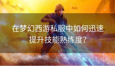 在梦幻西游私服中如何迅速提升技能熟练度？