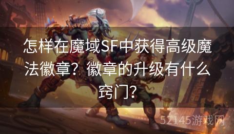怎样在魔域SF中获得高级魔法徽章？徽章的升级有什么窍门？