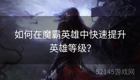 如何在魔霸英雄中快速提升英雄等级？