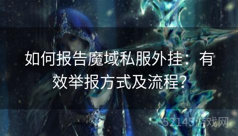 如何报告魔域私服外挂：有效举报方式及流程？