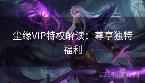 尘缘VIP特权解读：尊享独特福利