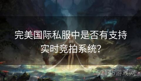 完美国际私服中是否有支持实时竞拍系统? 完美国际私服中是否有支持实时竞拍系统?