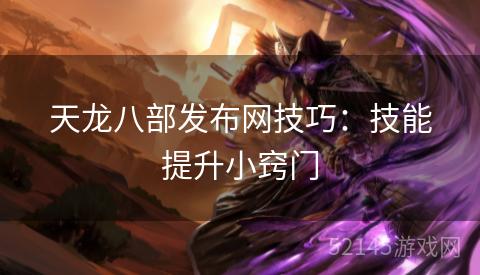 天龙八部发布网技巧:技能提升小窍门 天龙八部发布网技巧:技能提升小窍门