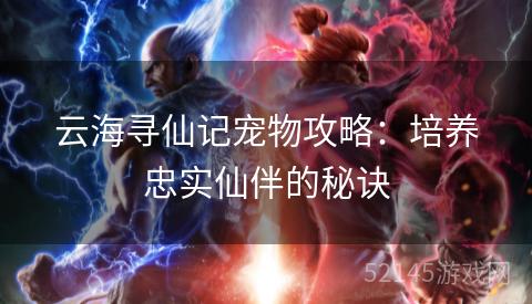 云海寻仙记宠物攻略：培养忠实仙伴的秘诀