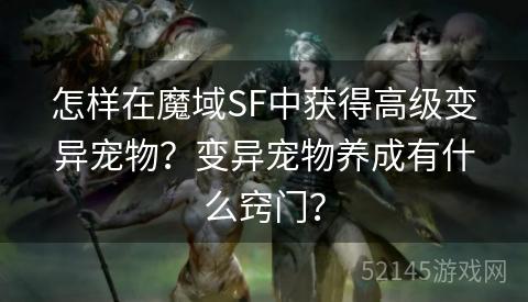 怎样在魔域SF中获得高级变异宠物?变异宠物养成有什么窍门? 怎样在魔域SF中获得高级变异宠物?变异宠物养成有什么窍门?