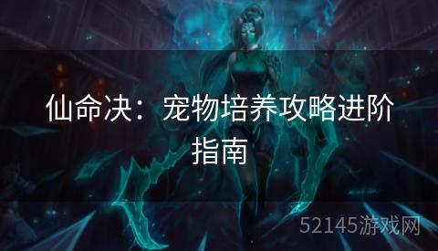 仙命决:宠物培养攻略进阶指南 仙命决:宠物培养攻略进阶指南