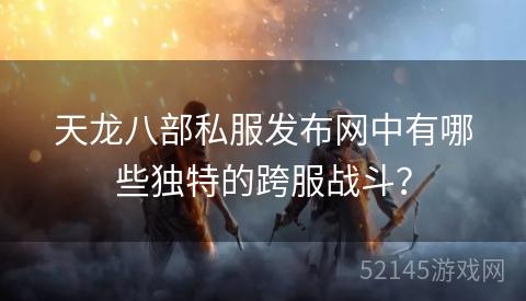 天龙八部私服发布网中有哪些独特的跨服战斗? 天龙八部私服发布网中有哪些独特的跨服战斗?