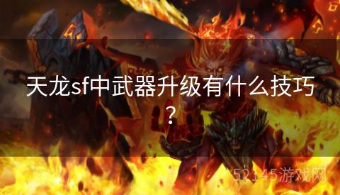 天龙sf中武器升级有什么技巧? 天龙sf中武器升级有什么技巧?