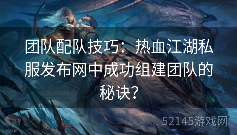 团队配队技巧：热血江湖私服发布网中成功组建团队的秘诀？