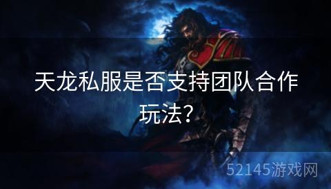 天龙私服是否支持团队合作玩法? 天龙私服是否支持团队合作玩法?