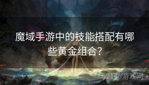 魔域手游中的技能搭配有哪些黄金组合? 魔域手游中的技能搭配有哪些黄金组合?