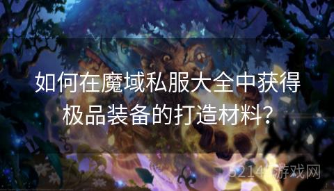 如何在魔域私服大全中获得极品装备的打造材料? 如何在魔域私服大全中获得极品装备的打造材料?