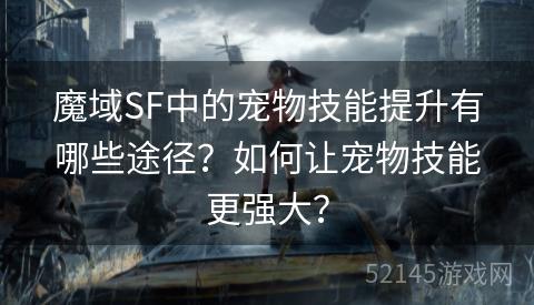 魔域SF中的宠物技能提升有哪些途径?如何让宠物技能更强大? 魔域SF中的宠物技能提升有哪些途径?如何让宠物技能更强大?