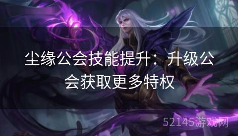 尘缘公会技能提升：升级公会获取更多特权