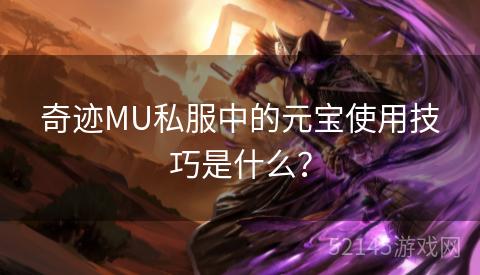 奇迹MU私服中的元宝使用技巧是什么? 奇迹MU私服中的元宝使用技巧是什么?