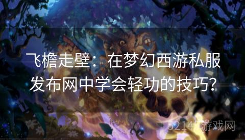 飞檐走壁:在梦幻西游私服发布网中学会轻功的技巧? 飞檐走壁:在梦幻西游私服发布网中学会轻功的技巧?