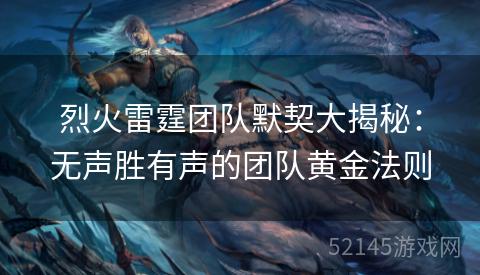 烈火雷霆团队默契大揭秘:无声胜有声的团队黄金法则 烈火雷霆团队默契大揭秘:无声胜有声的团队黄金法则