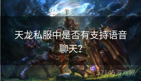 天龙私服中是否有支持语音聊天? 天龙私服中是否有支持语音聊天?