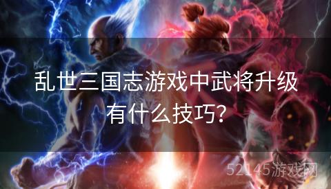 乱世三国志游戏中武将升级有什么技巧? 乱世三国志游戏中武将升级有什么技巧?