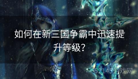 如何在新三国争霸中迅速提升等级？