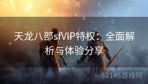 天龙八部sfVIP特权:全面解析与体验分享 天龙八部sfVIP特权:全面解析与体验分享