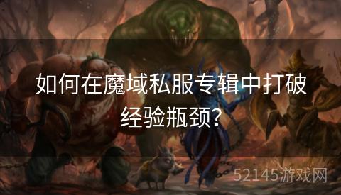 如何在魔域私服专辑中打破经验瓶颈？