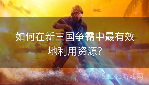 如何在新三国争霸中最有效地利用资源? 如何在新三国争霸中最有效地利用资源?