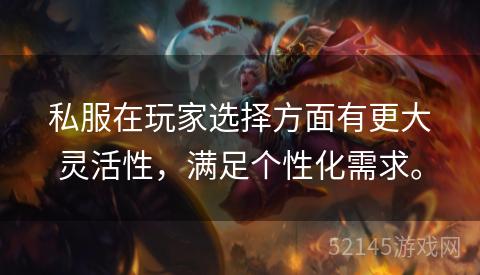 私服在玩家选择方面有更大灵活性,满足个性化需求。 私服在玩家选择方面有更大灵活性,满足个性化需求。