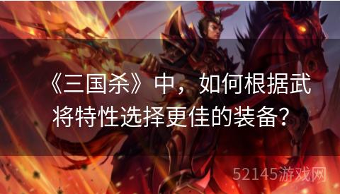 《三国杀》中，如何根据武将特性选择更佳的装备？