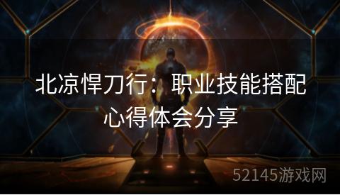 北凉悍刀行：职业技能搭配心得体会分享
