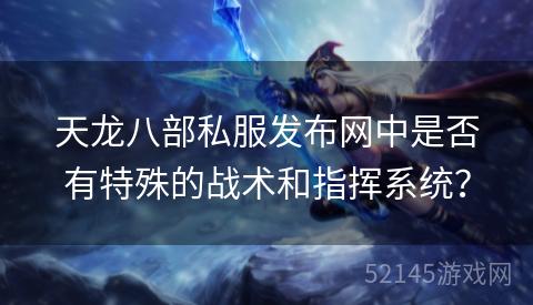 天龙八部私服发布网中是否有特殊的战术和指挥系统？
