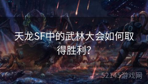 天龙SF中的武林大会如何取得胜利? 天龙SF中的武林大会如何取得胜利?