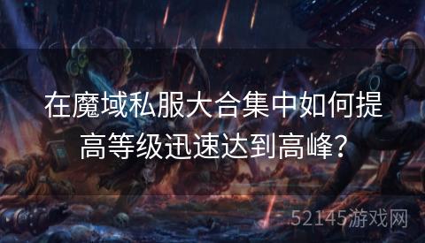 在魔域私服大合集中如何提高等级迅速达到高峰? 在魔域私服大合集中如何提高等级迅速达到高峰?
