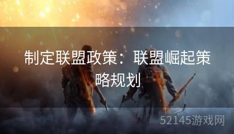 制定联盟政策：联盟崛起策略规划