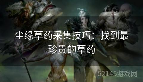 尘缘草药采集技巧:找到最珍贵的草药 尘缘草药采集技巧:找到最珍贵的草药