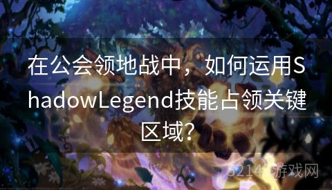 在公会领地战中,如何运用ShadowLegend技能占领关键区域? 在公会领地战中,如何运用ShadowLegend技能占领关键区域?