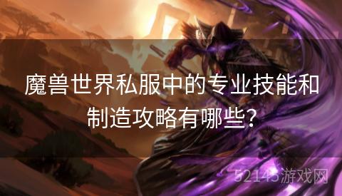 魔兽世界私服中的专业技能和制造攻略有哪些? 魔兽世界私服中的专业技能和制造攻略有哪些?